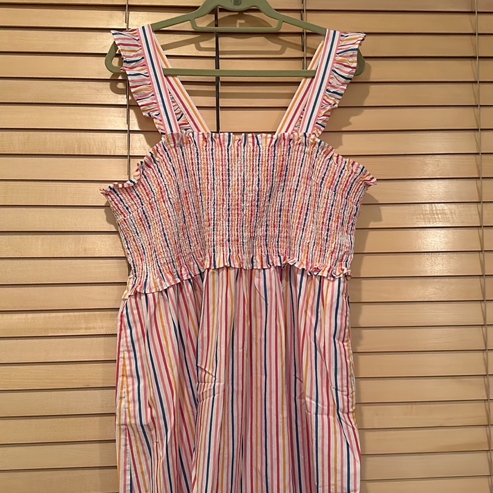 Draper James Kimberly Smocked Striped Midi Dress - Picture 4 of 13